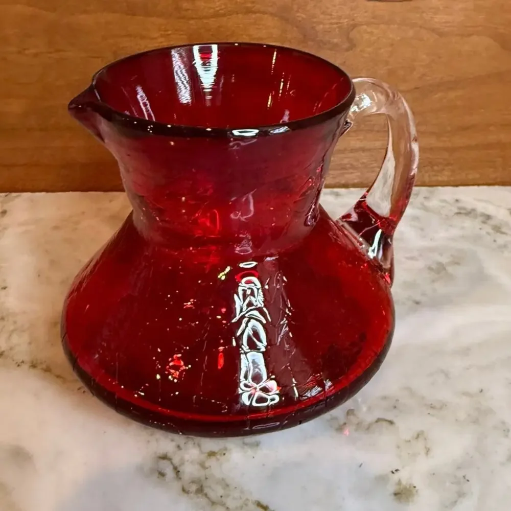 Vintage Mini Red Crackle Vase